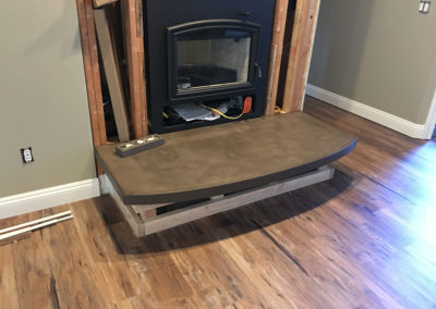 Dark Concrete Hearth with Inset Fireplace (2)
