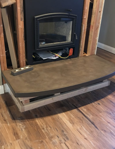 Dark Concrete Hearth with Inset Fireplace (2)