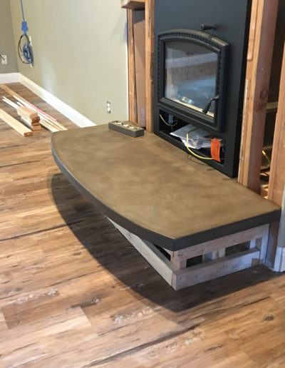 Dark Concrete Hearth with Inset Fireplace (3)