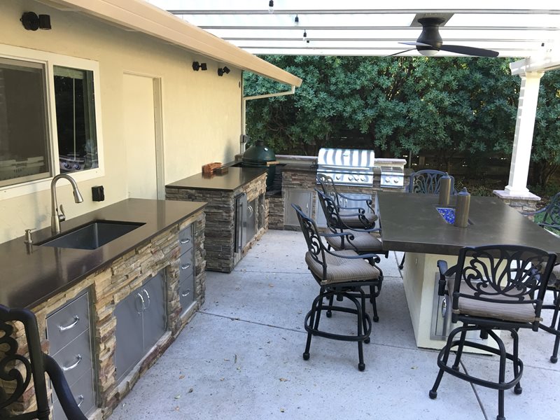 Outdoor Concrete Counter and Seating Area